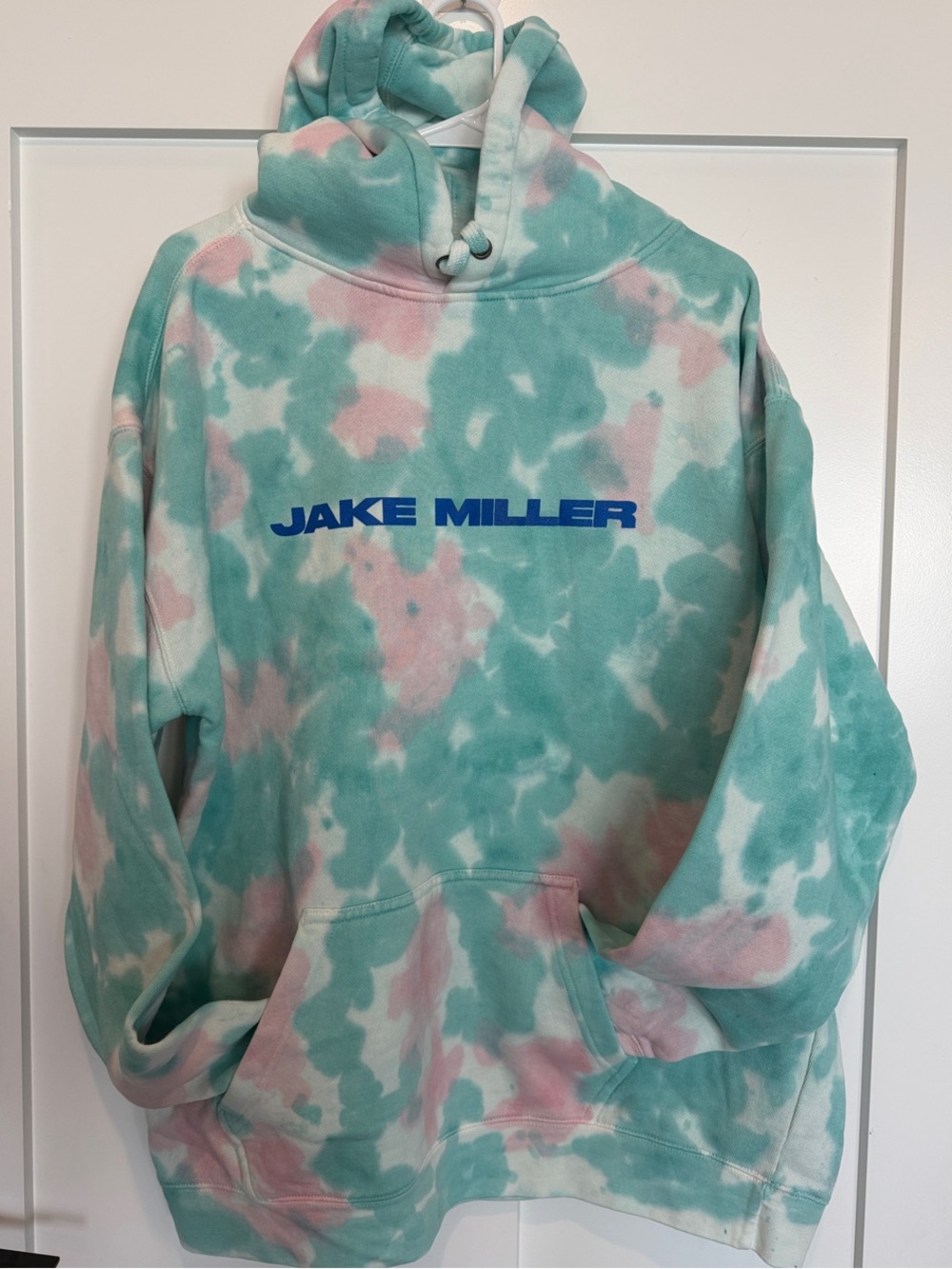 Jake Miller Aqua & Pink Tie-Dye Hoodie Sweater